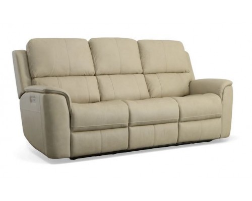 Henry Power Reclining Sofa with Power Headrests and Lumbar Brown